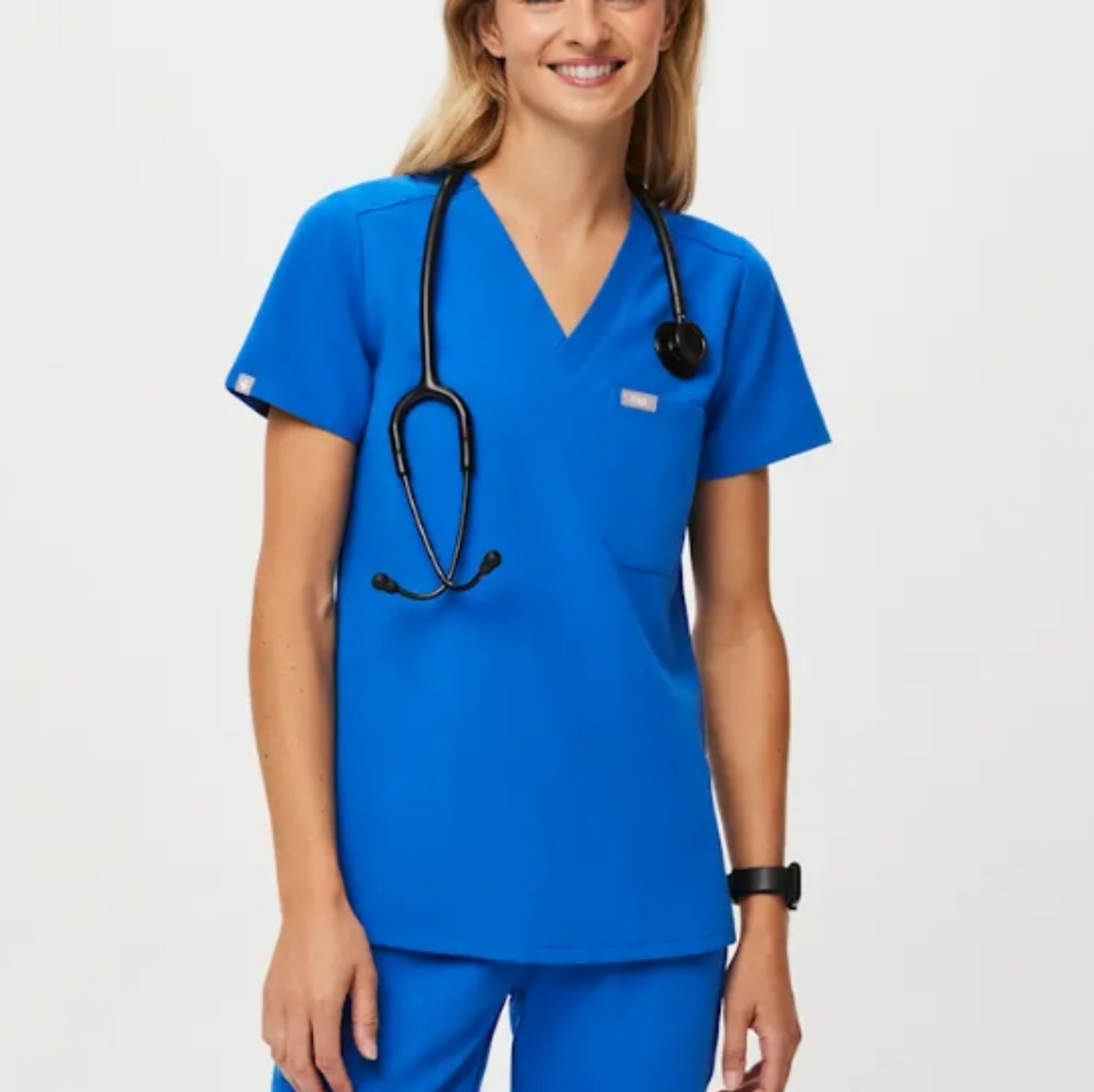 Figs Catarina One-Pocket Scrub Royal Blue Sz L